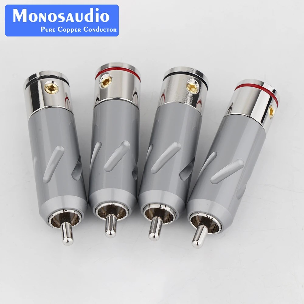 Monosaudio RCA-Stecker aus reinem Kupfer, vergoldet/rhodiniert, RCA-Stecker, Lautsprecherklemme für Audio-Lautsprecher-Signalkabel – Detail 26