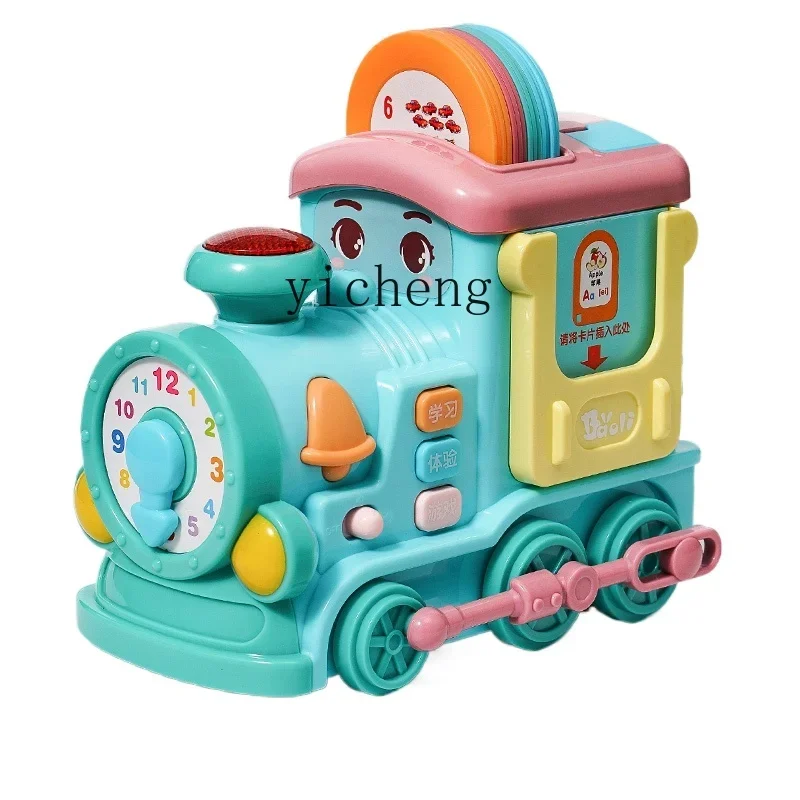 

Tqh Children's Electric Smart Train Boys and Girls Can Move and Sing Smart Early Childhood Education Literacy Card Toy