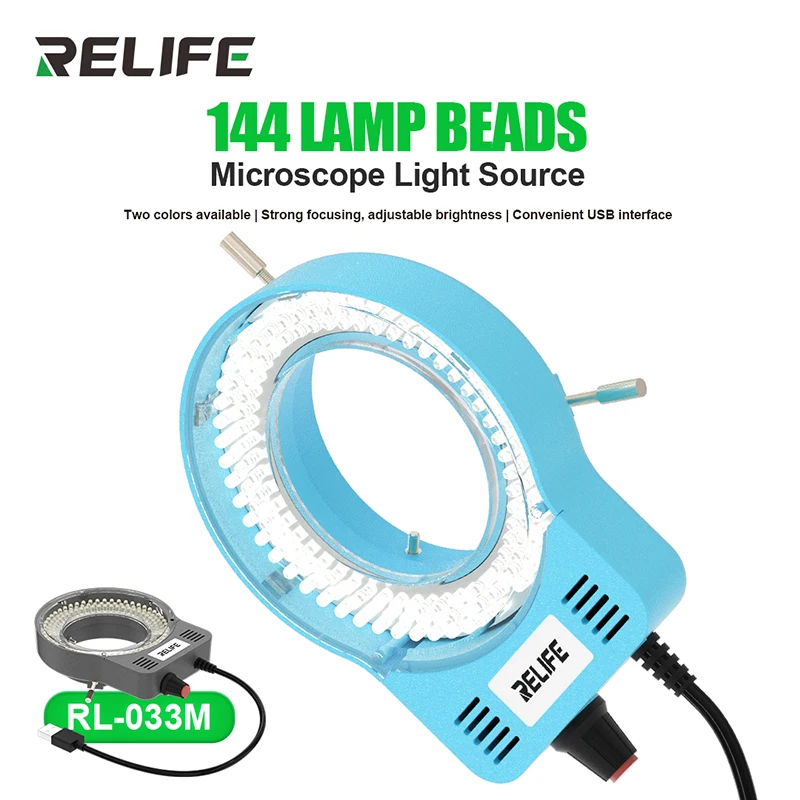 RELIFE RL-033M Microscope Light Source with 144 Lamp Beads Strong Focusing, Adjustable Brightness , Convenient USB Interface