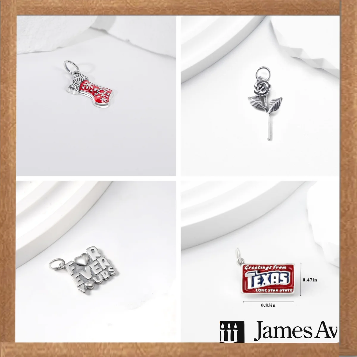 S925 Silver Boot Rose Flower Forever Yours Texas Enamel Charms Pendant Fit Bracelet Necklace Women DIY Handmade Jewelry