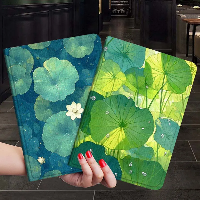 

Lotus Leaves Art Popular For Xiaoxin Lenovo Tab P12 Extreme Legion Y900 Idea Pro GT 12.1 2025 Foldable Tablet Case Gift