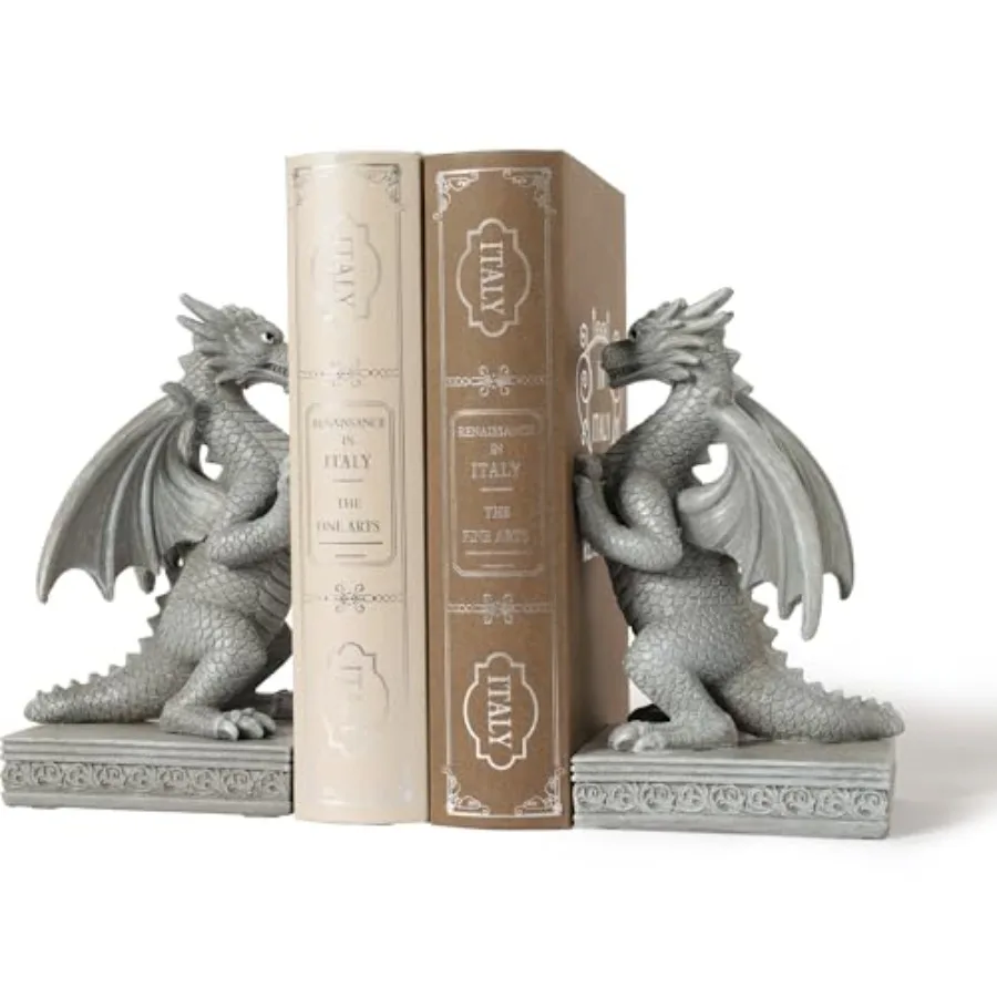 

Dragon Statue Decorative Bookends for Shelves Dragon Statue Home Office Decoration Fantasy Dragon Figurine Enthusiasts Gifts