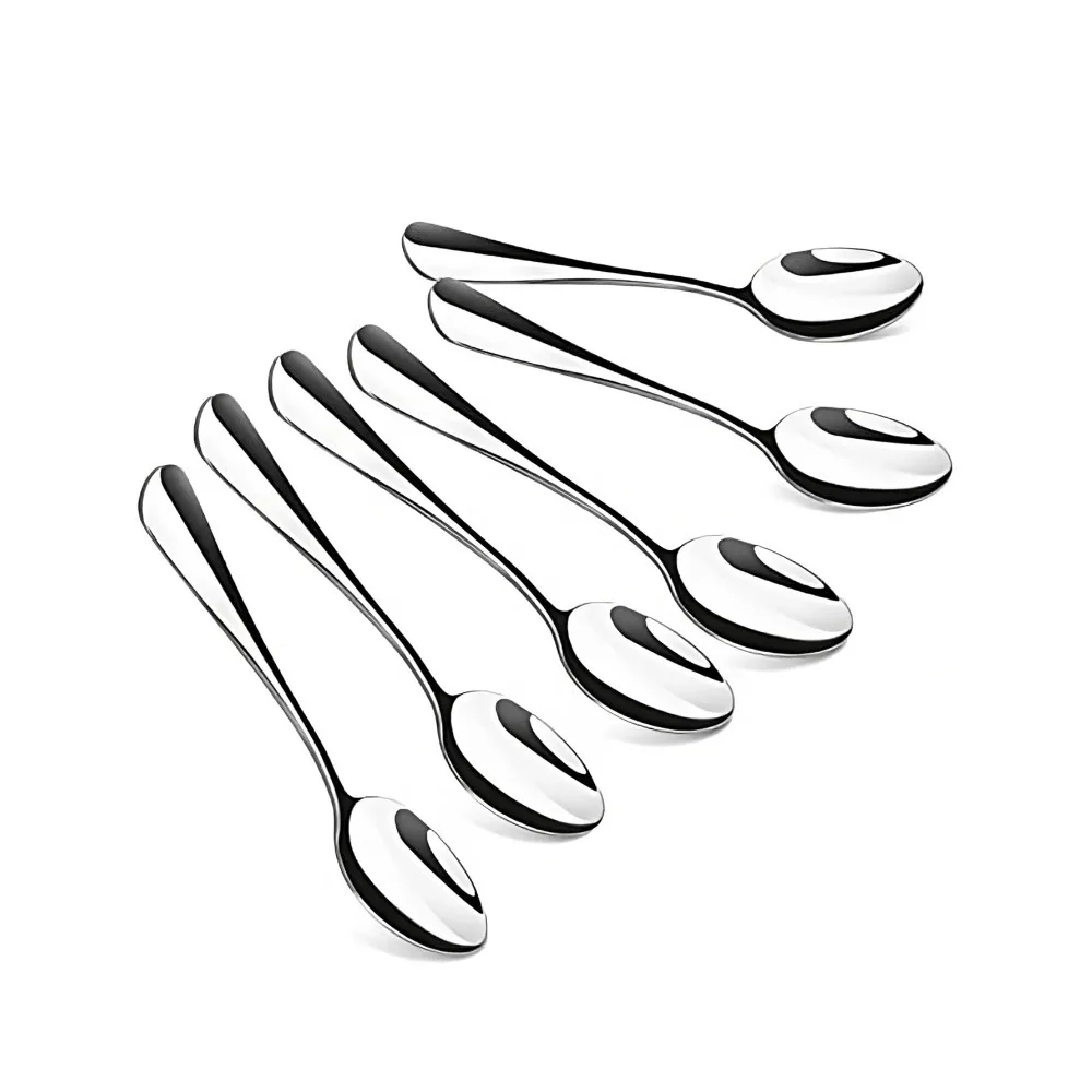 1/6 cucharas de café expreso, mini cuchara de acero inoxidable de 4,7 pulgadas, cuchara para postre