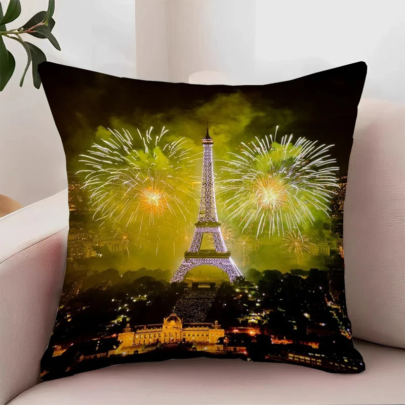 

Eiffel Tower Pillowcase 45*45 Cushion Cover 50x50 Home Decoration Decorative Pillow Cover 55x55 Cushions Covers Bed Pillowcases