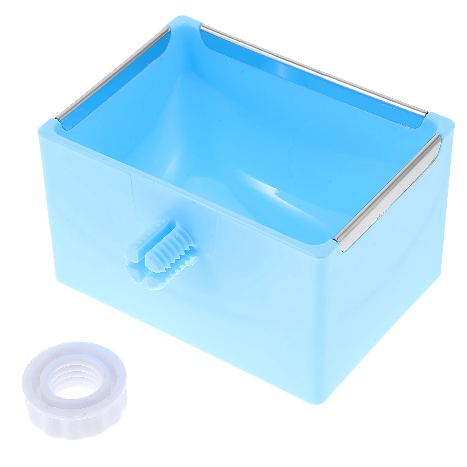 

Bird Food Bowl Cage Accessories Durable Large Capacity Easy Clean Plastic Parrot Bird Food Dispenser Bowl Cockatiel Water Feeder