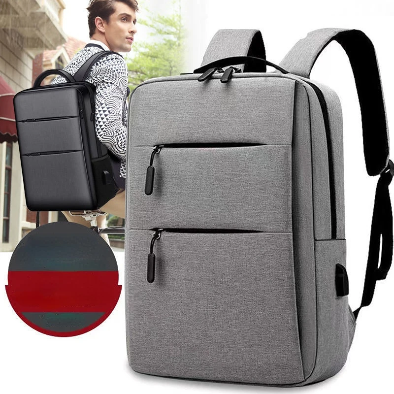 Mochila impermeável de negócios para homens, Mochila Anti-Ladrão Multifuncional, Carregamento USB, Novo, Fit, 18 \