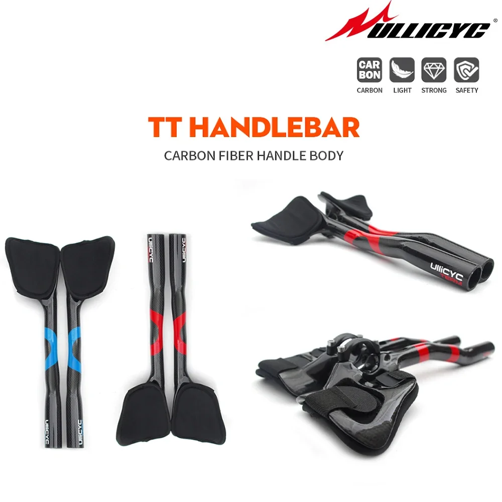 

ULLICYC Carbon Fiber TT Handlebar Road/MTB Race Bicycle Rest Relax Design with Sponge Elbow Pad Bike Accessories