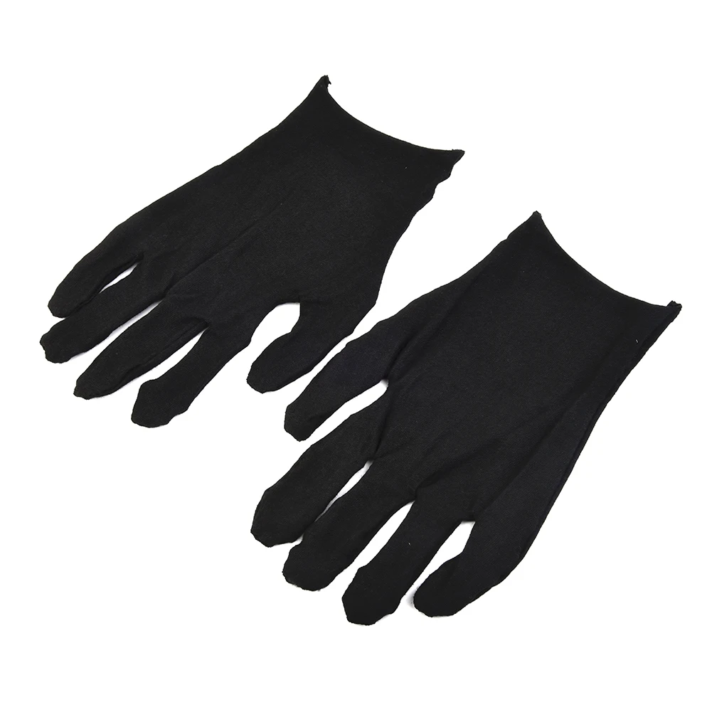 12 Pairs Black Cotton Gloves Soft Large Sensitive Cleaning Dry Moisturizing Hand Protection Household Protective Gloves Kitchen