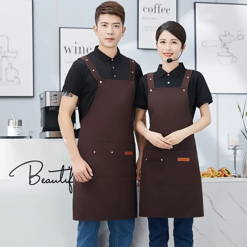 Designer Apron Kitchen Waterproof  Aprons Men Women Nail Pinafore Barista Manicurist Bibs Restaurant Waiter Work Mandiles Custom