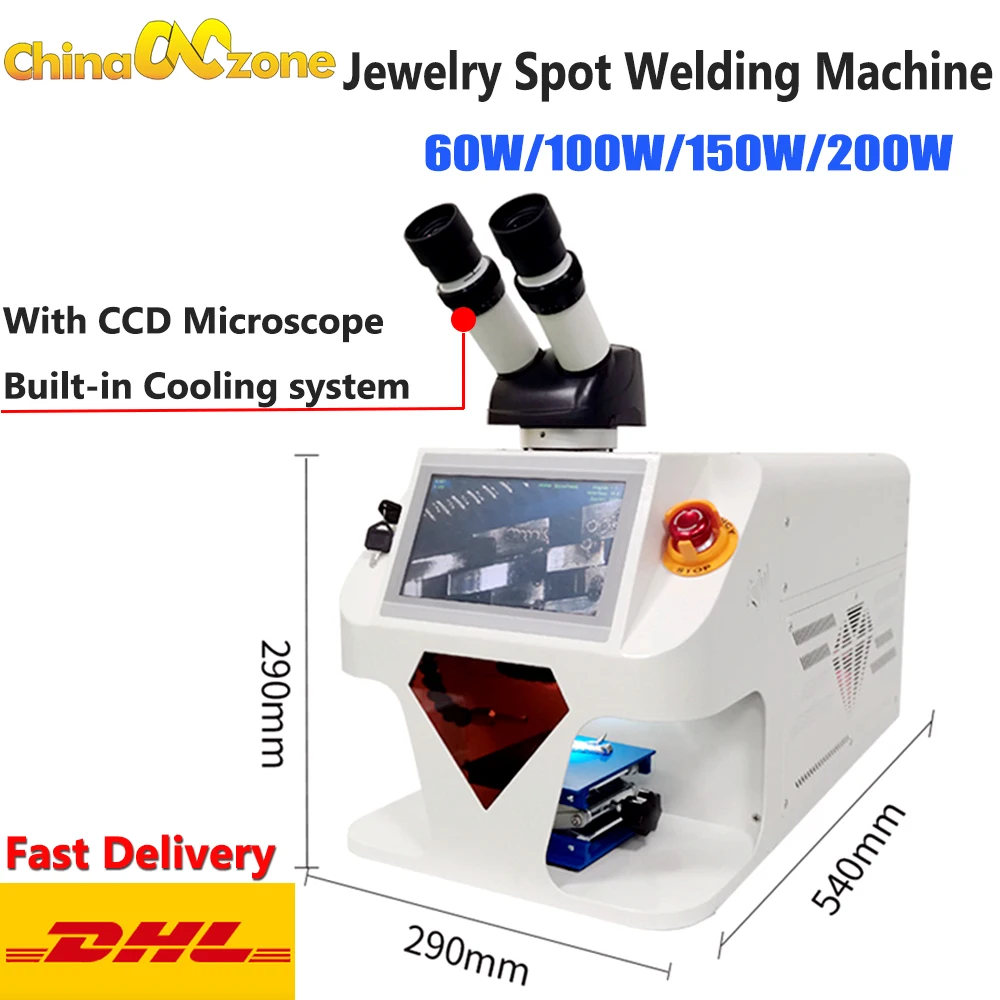 150W Jewelry Spot Welding Machine 60W-200W Micro Laser Soldering Laser With CCD For Gold Silver Chain Ring Pendant Denture