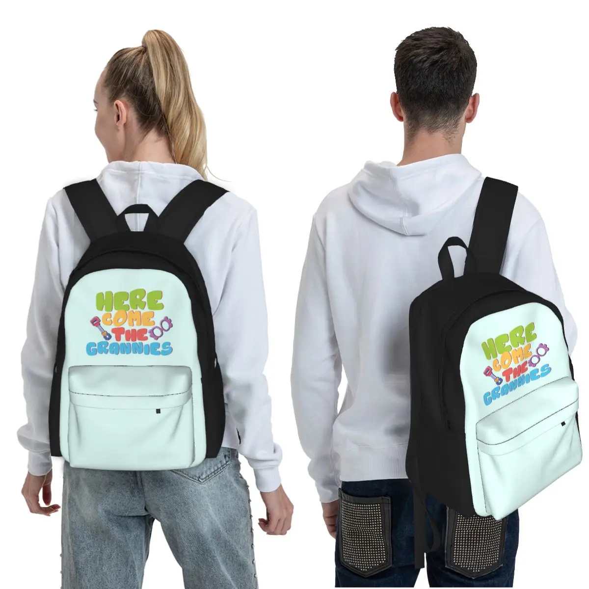 Here Come The Grannies Student Backpack School Bag Hiking Travel Daypack for Men Women Fashion Bookbag Shoulder Bags