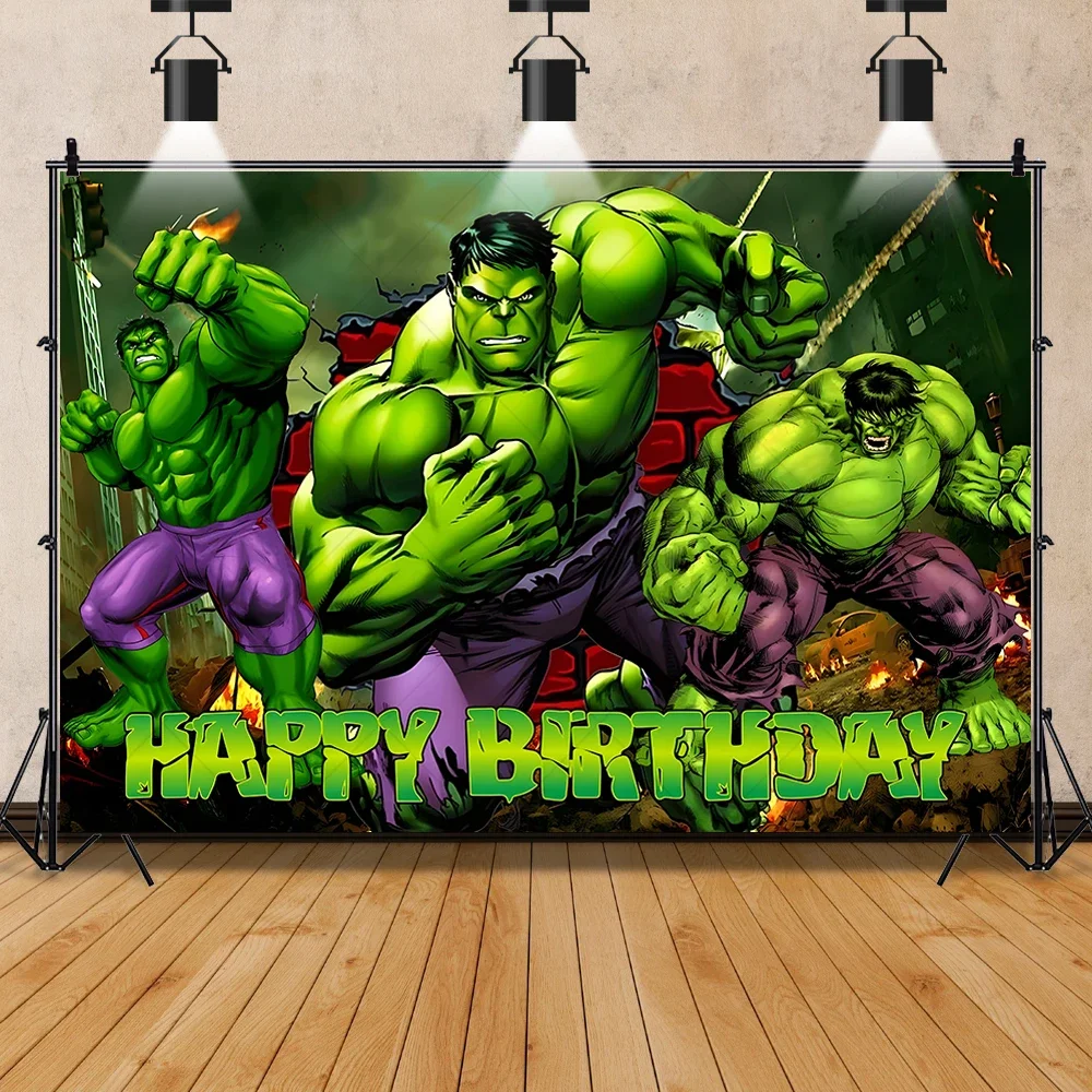 

Happy Birthday Superhero Hulk The Avengers Boys Kids Room Gifts Birthday Party BackdropDecor Photography Studio Props Background