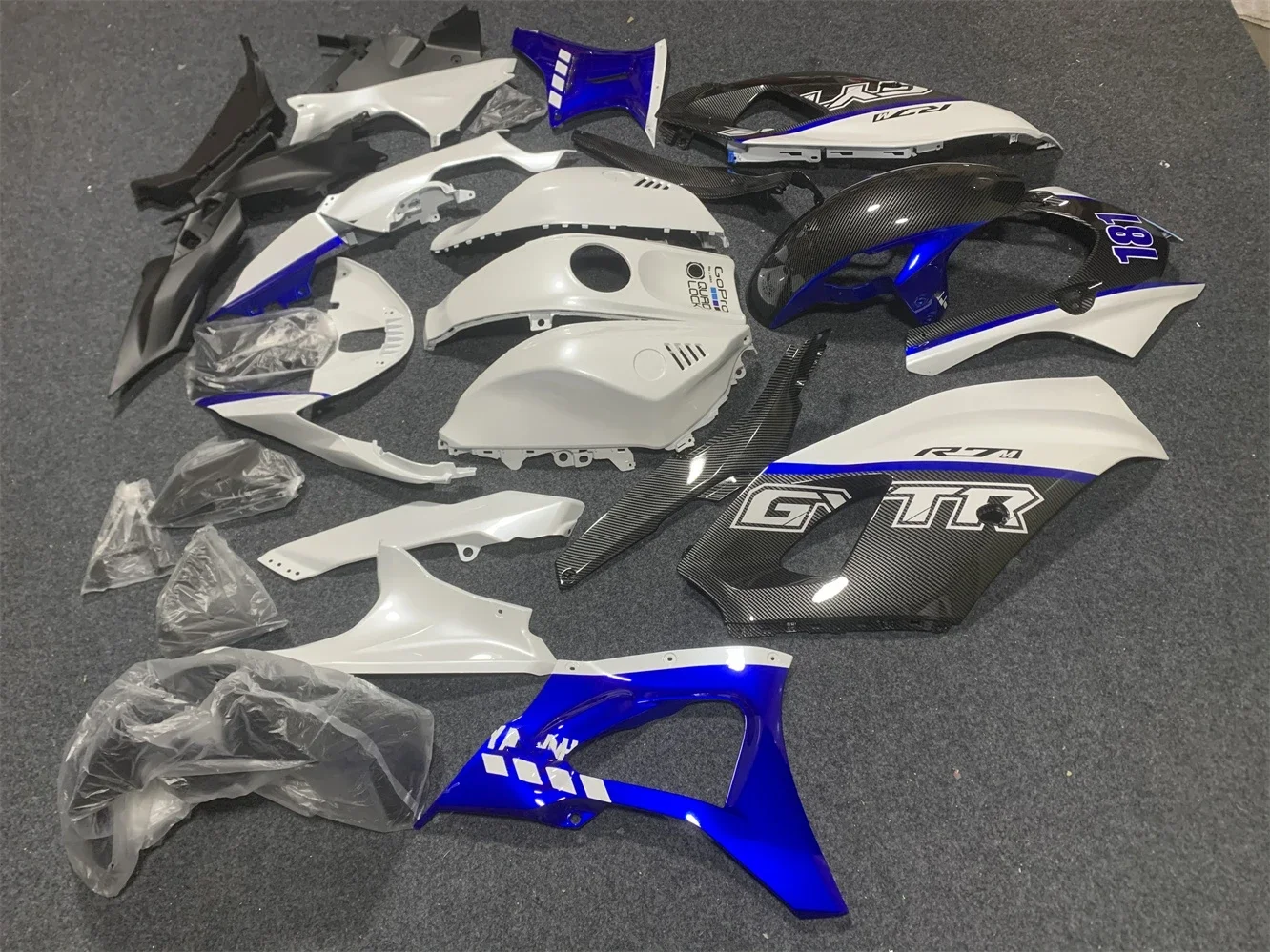 Motorcycle Fairing Kit fits YZF-R7 22-23 YZF700 2022 2023 Year fairing Pearl white blue carbon fiber painted motorcycle she