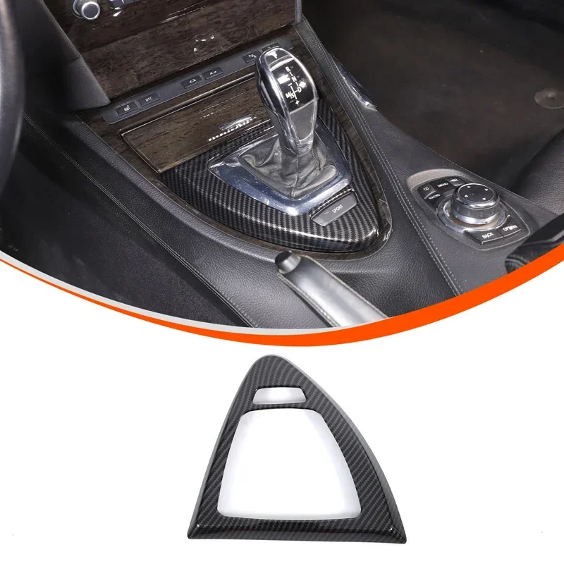 

1PCS ABS Carbon Fiber Car Center Control Gear Panel Trim For BMW 6 Series E63 E64 2007-2009 Decorative Cover Accessories