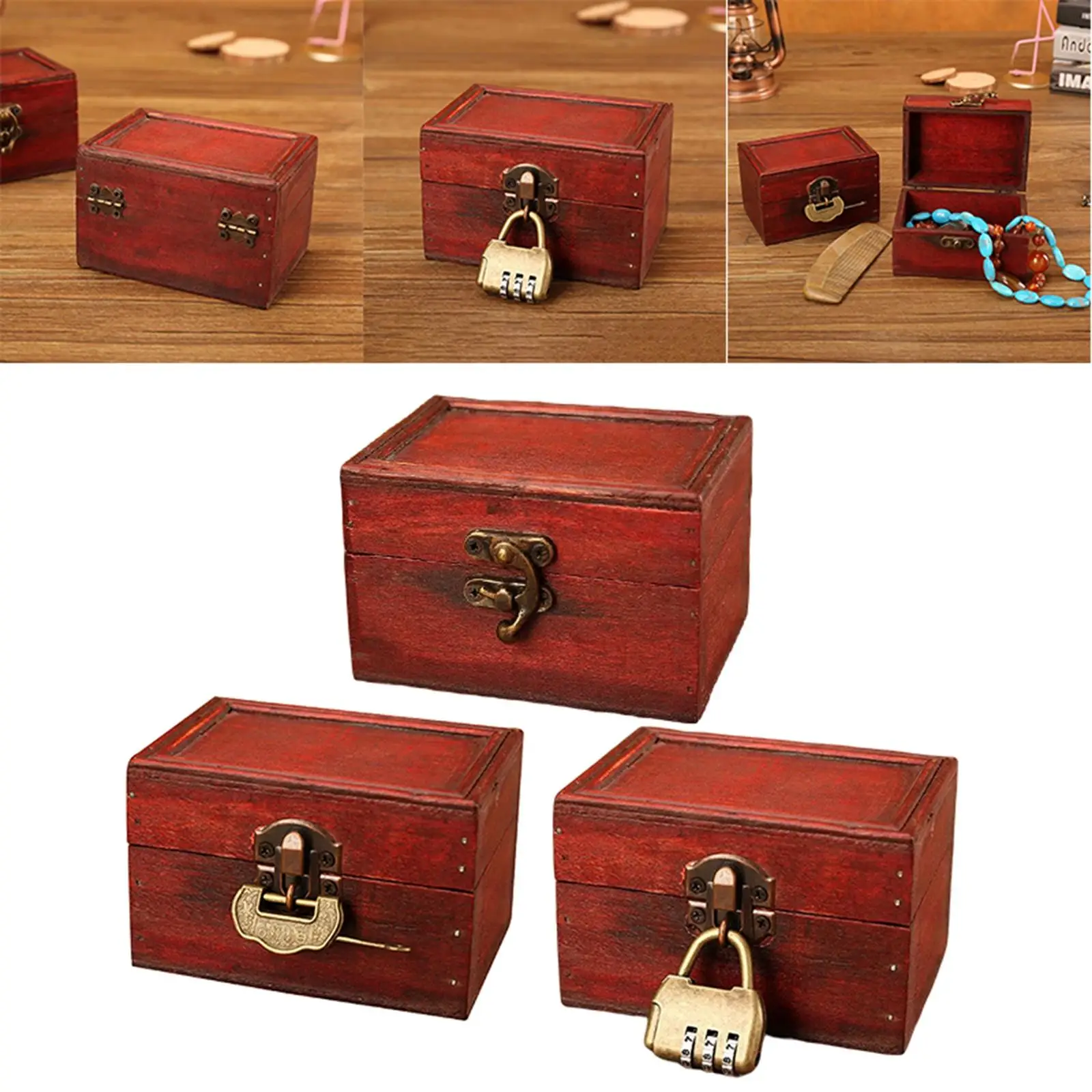 Traditional Jewelry Storage Box Organizer , with Lock Home Decoration for for Gilrs Girlfriend Women for