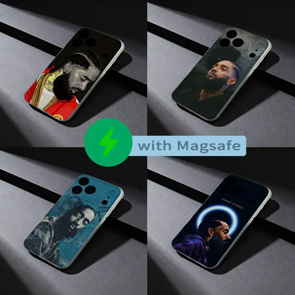 

N-NipseyS Rapper H-HussleS Phone Case For iPhone 17,16,15,14,13,12,X,XS,Pro,Max,Plus,E,Air,Mini with Magsafe Magnetic Frosted