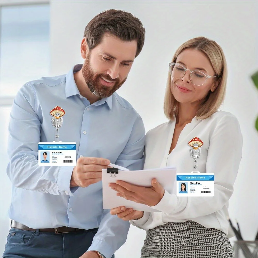 Set de regalo con carrete de insignia de vaca de las Tierras Altas. Lindo clip de identificación retráctil para enfermeras, médicos y profesores.