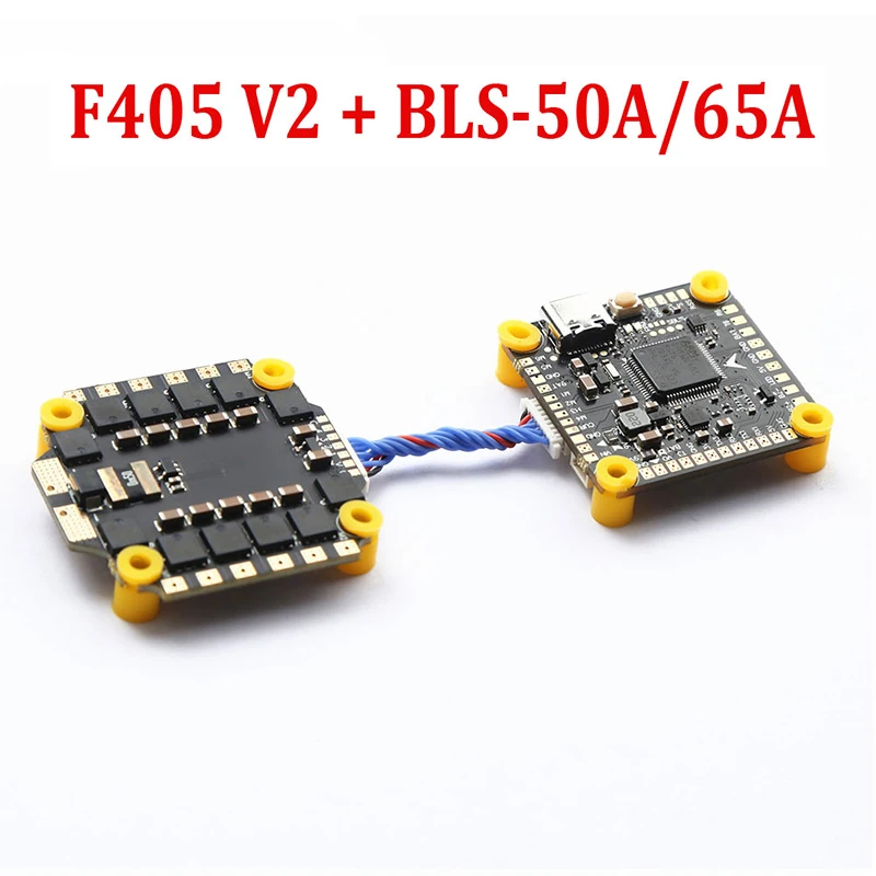 

Контроллер полета RC Tracker F405 V2 Stack F4 V3S Полетный контроллер FC поддержка BetaFlight/INAV BLS-50A/65A 4 в 1 ESC для FPV дрона