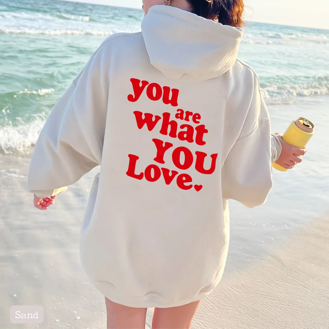 Winter Velvet Hoodie Wish You Were Here Letter Printed Casual Hoodie Pocket