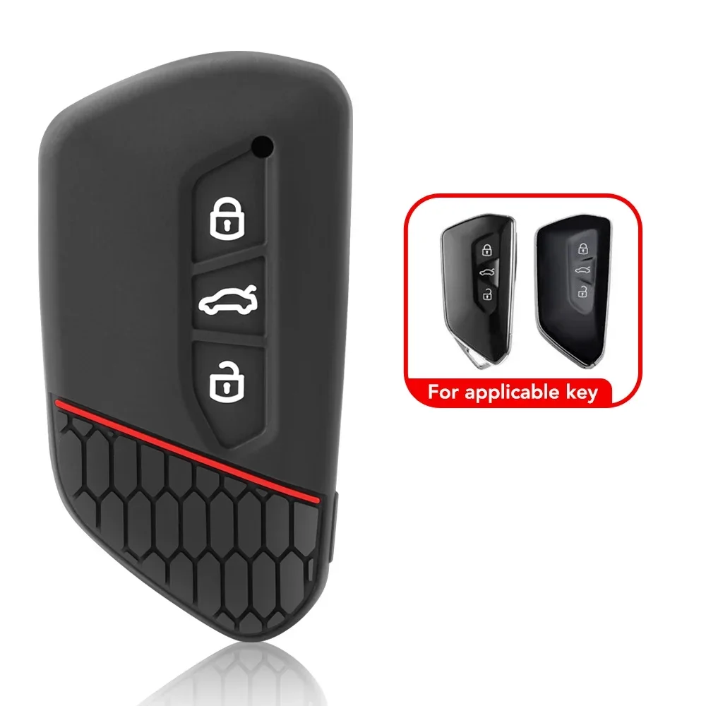 Silicone Car Key Cover For VW Volkswagen Golf 8 MK8 ID.3 ID.4 Cupra Skoda Octavia A8 SEAT Leon MK4 2020 2021 Formentor Tarraco