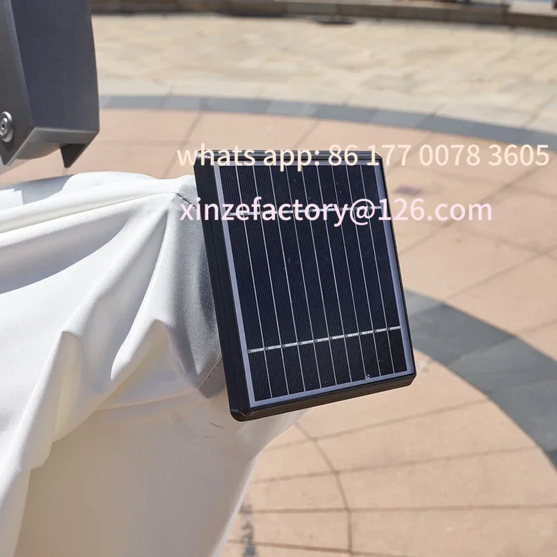 مظلة قابلة للتخصيص مع مصباح ليد مظلة ناتئ للفناء شعار تجاري مخصص حديقة مطعم الشمس الكبيرة #5