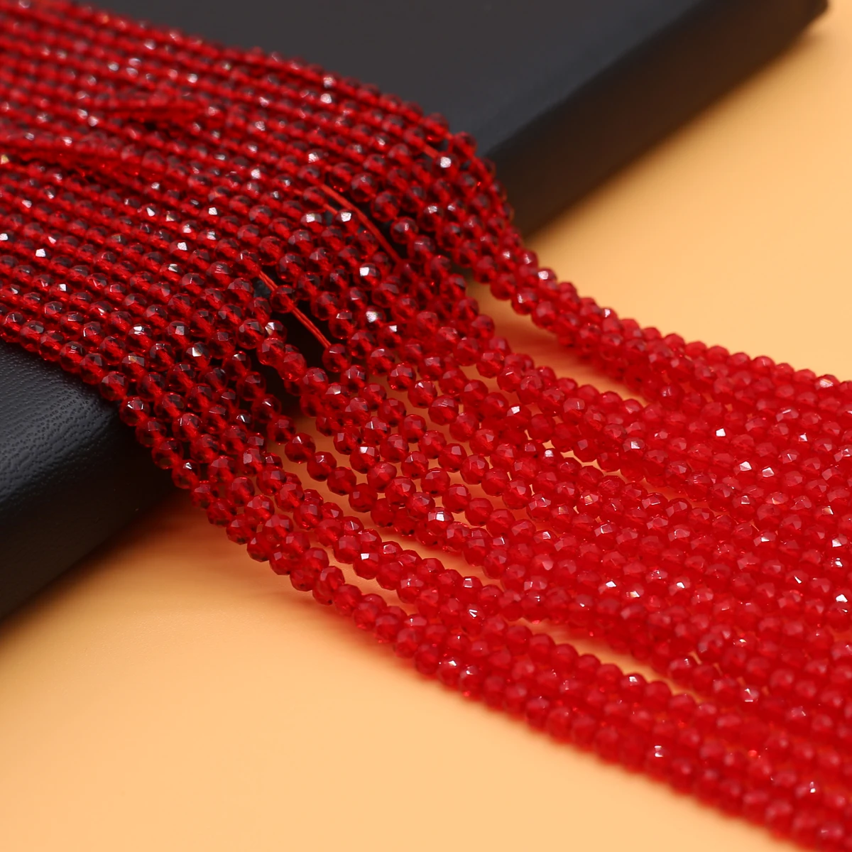 Natural 3mm Spinel Beads Crystal Beads Red Loose DIY Jewelry Making Bracelet Necklace Accessories 3mm Length 38cm