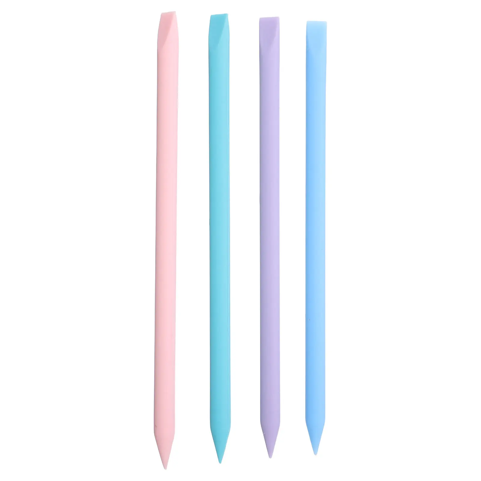 4Pcs Dual Ended Silicone Nail Sculpture Pens Pastel Set Cuticle Pusher Stamp Scraper Gel Stirrer Precision Nail Carving Tools