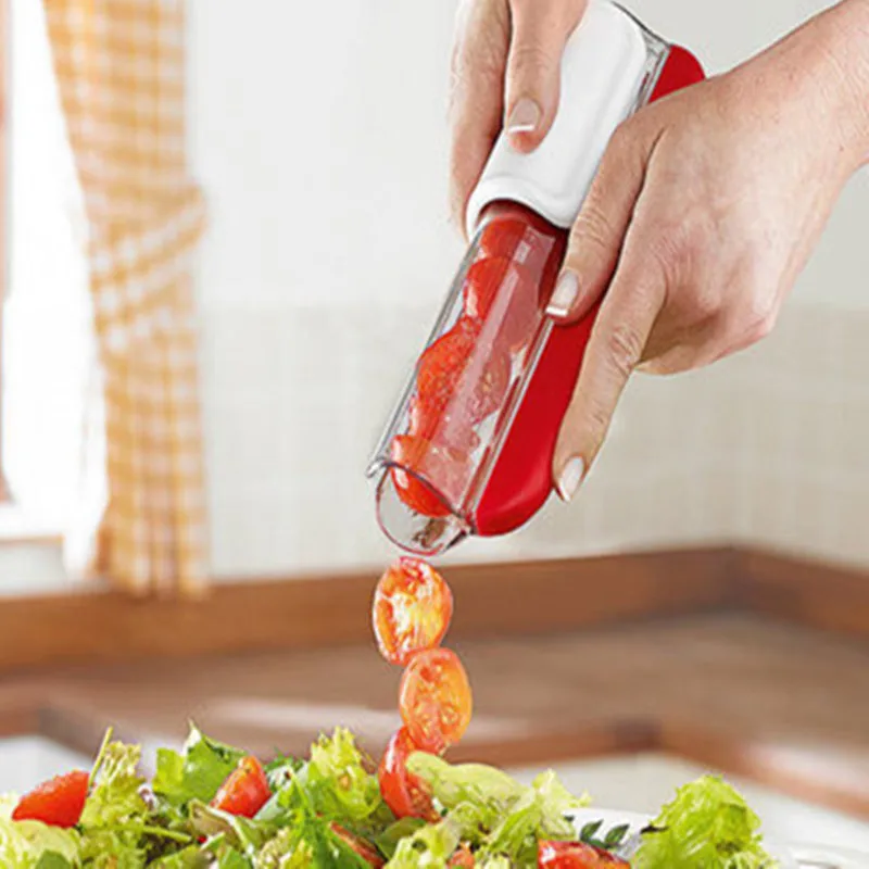Rebanador de tomate caliente, cortador de uva multifunción, cortador de fruta pequeño, accesorios de cocina de uva, herramienta de decoración de pasteles, dispositivo para ensalada