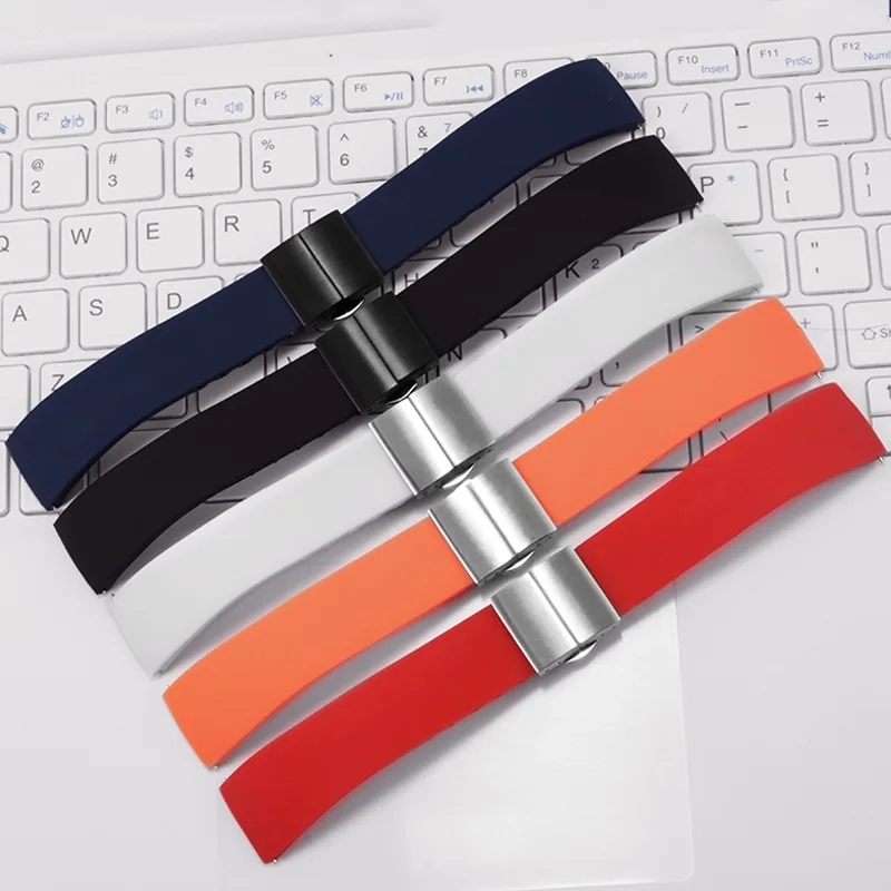 Universal Various Brands Of Rubber Watch Strap 14/15/16/17/18/19/20/21/22/23/24mm Flat Interface Silicone Watchband