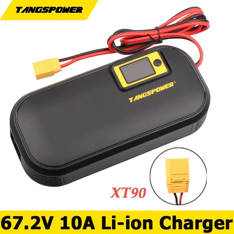 67.2V 10A Lithium Battery Rapid Charger For 16Series 60V Li-ion With Fan Charger Band Display With XT90 Connector High Quality