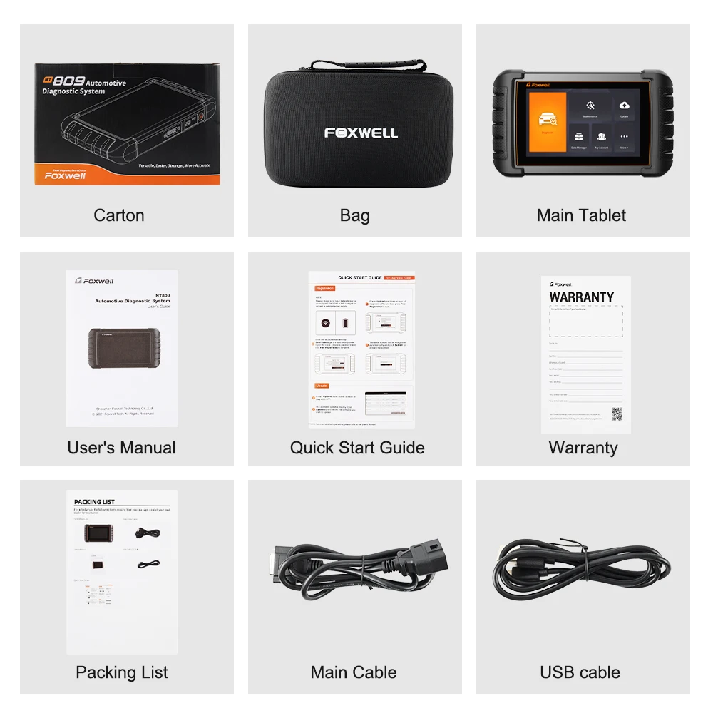 FOXWELL NT809 OBD2-scanner Alle systeem bidirectioneel diagnostisch hulpmiddel BMS TPMS EPB OIL 30+ Reset OBD2 Auto Automotive Scanner