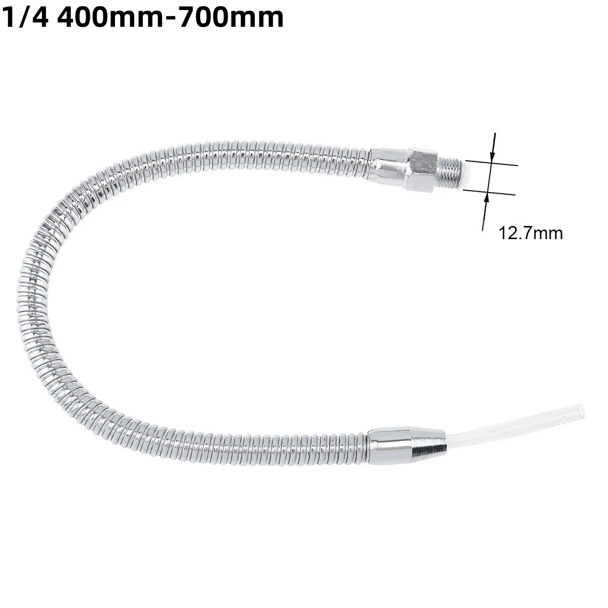 1pc 1/2 3/8 1/4 Inch 400-700mm Metal Hose Flexible Water Oil Cooling Tube with Round Head Nozzle for CNC Machine /Milling /Lathe