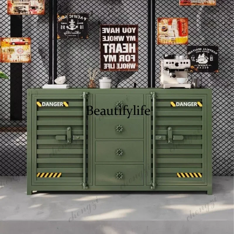 Z138 Industrial style Commercial dining cabinet Storage container Locker Household coffee machine Placement table Tea bucket cab