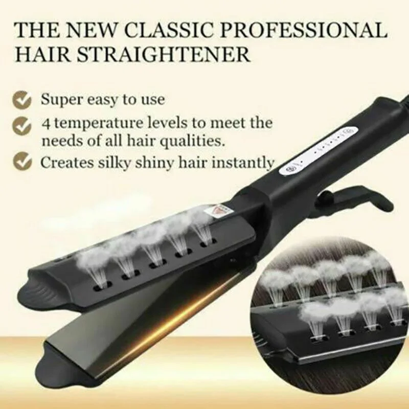 Electric Hair Straightener Hair Straightening Bangs Splint Constant Temperature 4 Gears Portable Steam Straightene for Home