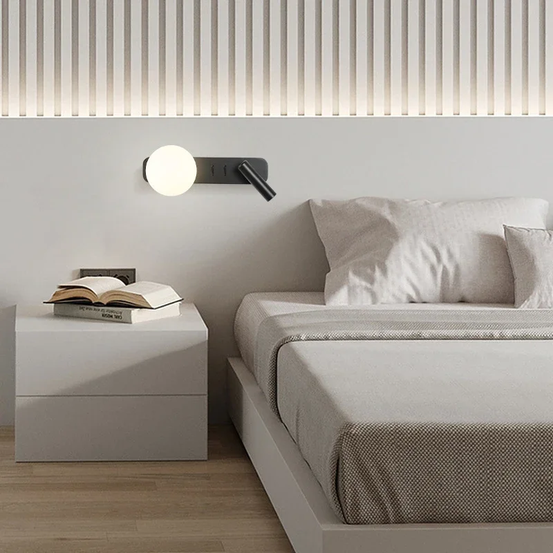 

Modern Led Wall Lamp Bedroom Bedside Wall Light Rotatable light head Home Hotel Bedroom Bedside Living Room Reading Wall Lamp