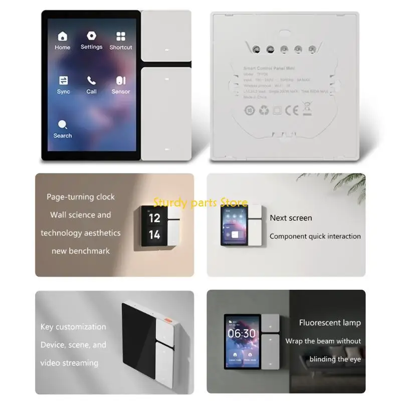 

97QC WiFi 3.5inch Intelligent Control Panel Wall Switches with Touch Remote Control Hub 3-Gang Relays Switches