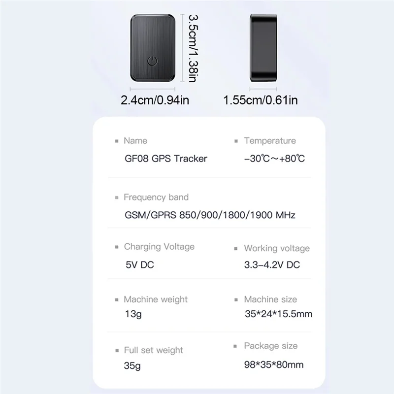 ABSQ-GF08 أجهزة تعقب GPS المغناطيسية الصغيرة في الوقت الحقيقي محدد مضاد للسرقة مركبة GSM جي بي آر إس المقتفي محدد 2G شبكات لتحديد المواقع