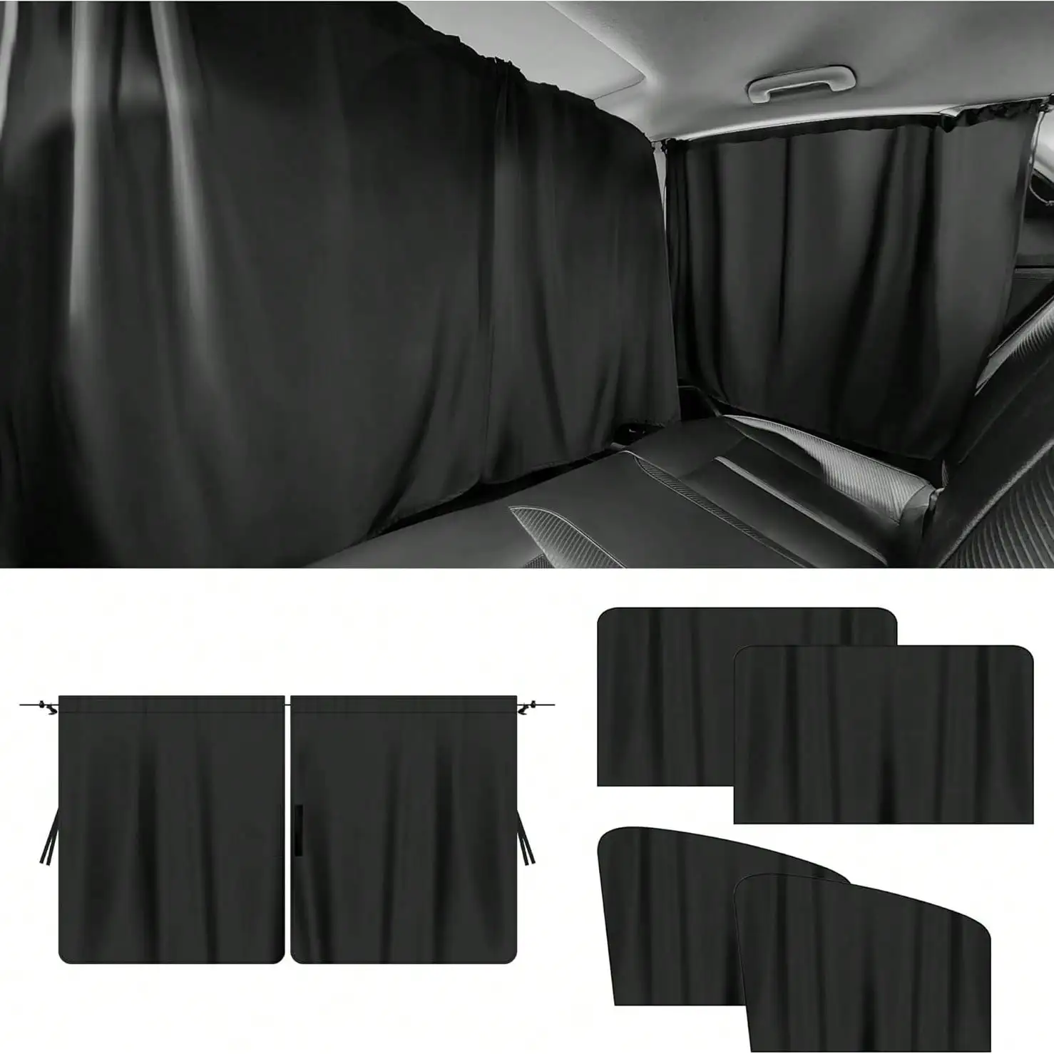 4pcs Car Window Sunshade Kits, Car Privacy Window Coverings Used To Block Light And Protect Privacy, Universal Car Sunshades For Infants, Interior Accessories And Furnishings For Car Travel And Camping