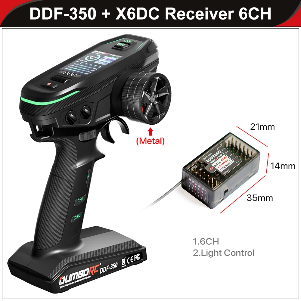 DUMBORC DDF-350 Sender mit Empfänger 2,4G 10CH Digital Radio Fernbedienung für RC Auto Boot Tank LCD FHSS System – Detail 11