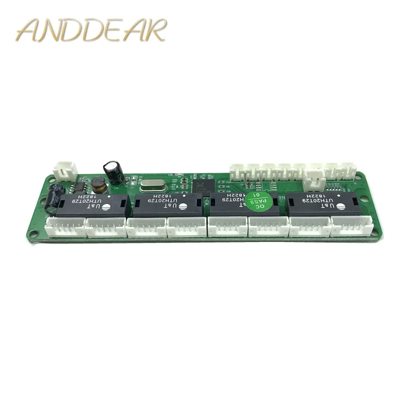 Industrial grade 10/100Mbps wide temperature low power 4/5 port wiring splitter mini pin type micro network switch module