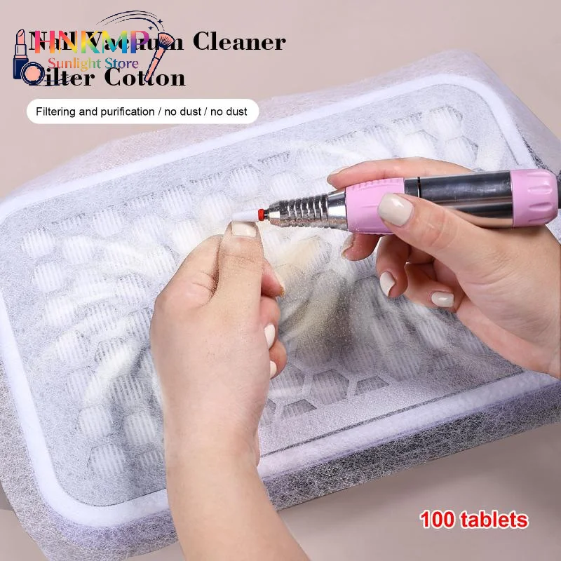 100Pcs Disposable Non-Woven Filter Paper For Nail Art Dust Vacuum Collector Manicure Dust Suction Machine Filter view 3