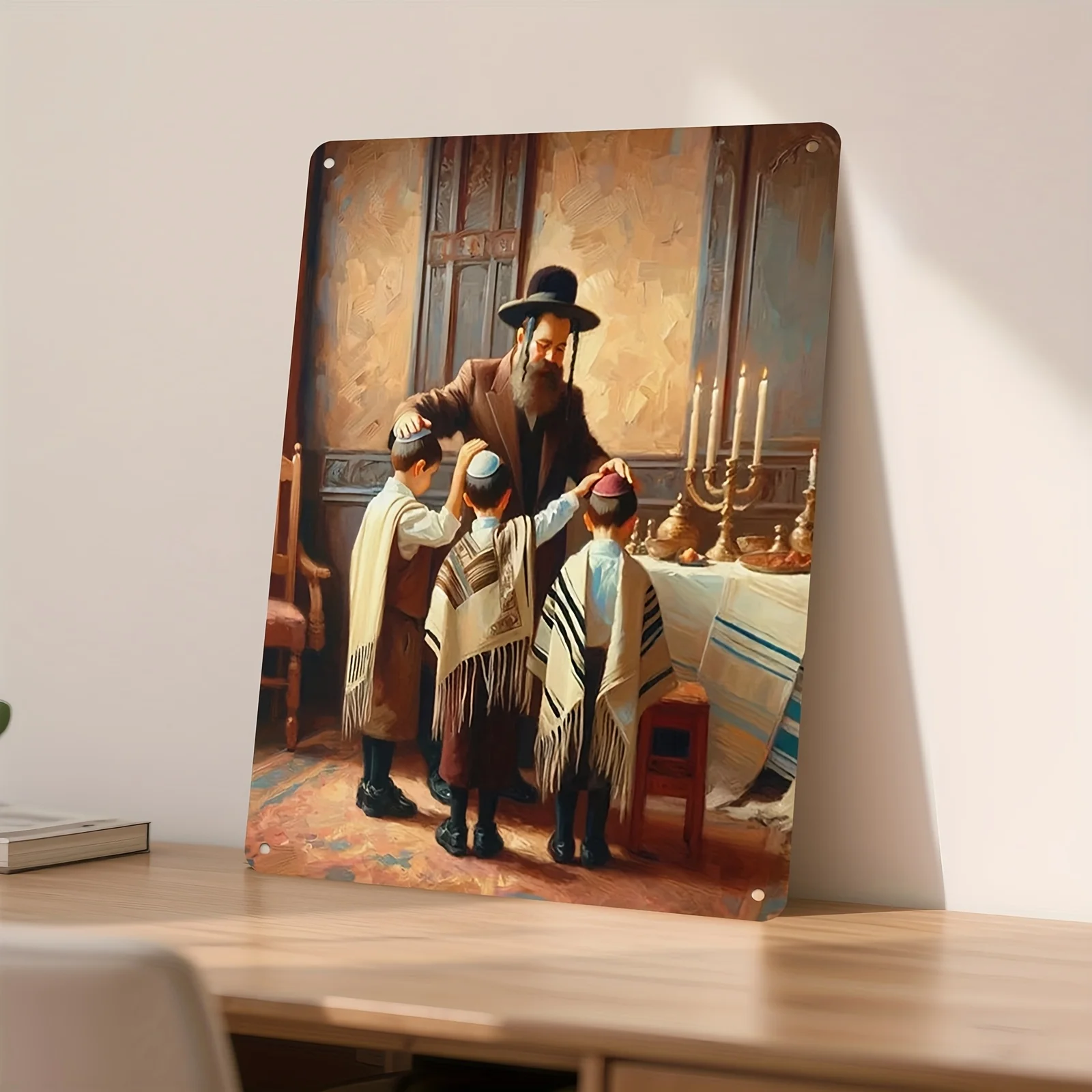 CIFBUY Classic Jewish Blessing Aluminum Wall Art 8x8 Inch Waterproof Metal Sign for Home Office Decor view 5