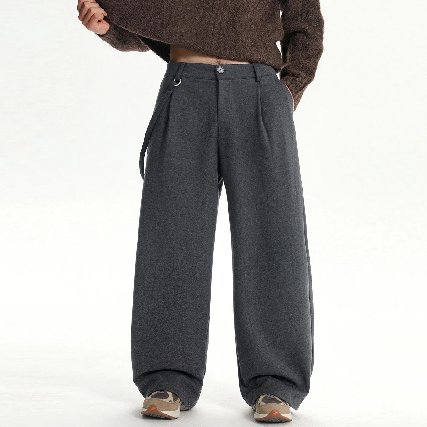 Europe Size Baggy Pant Men Japanese Korean Streetwar Fashion Vintage Loose Casual Wide Leg Suit Pants Cityboy Straight Trousers