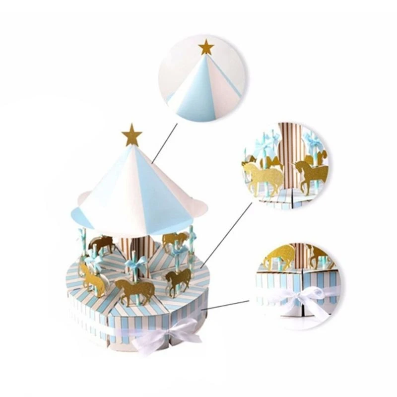 

Carousels Gift Box Cake Baby Shower Candy Box Paper Wedding Birthday Party Decor