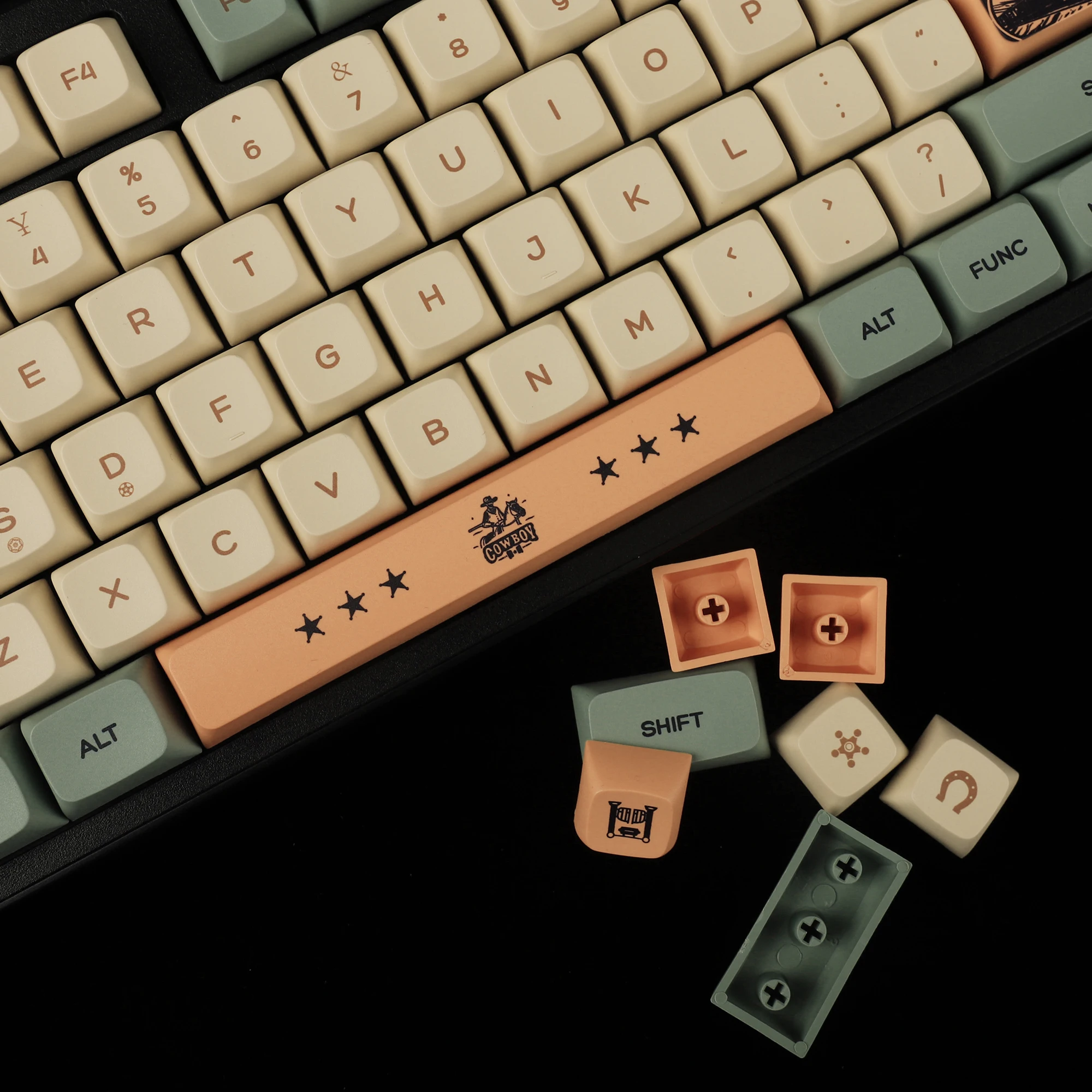 Cowboys Style 136 Keys Dye Sub PBT Keycaps ZDA Profile XDA v2 For MX Switches Keyboard 104 96 84 68 64