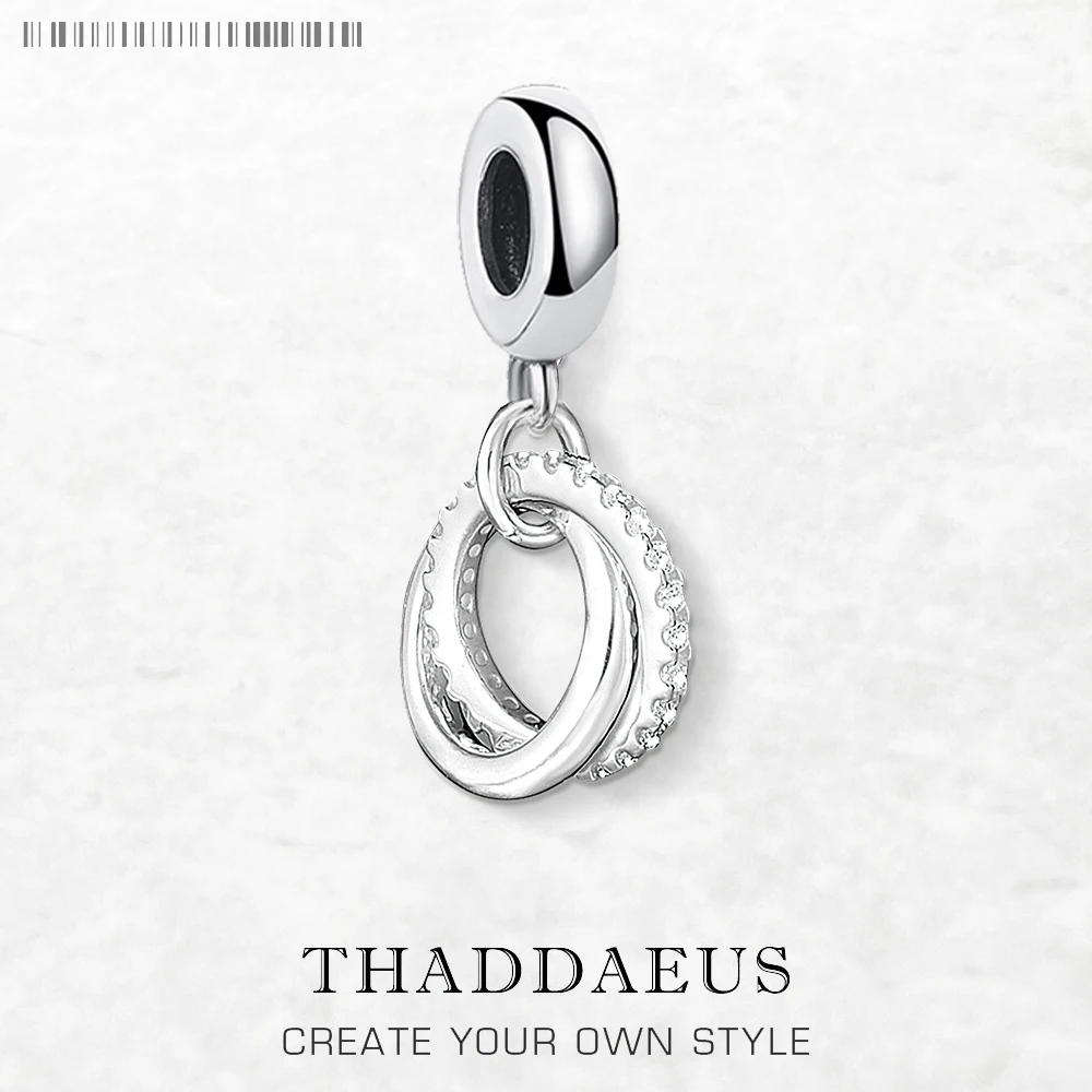 

Double Round Cricles Pendant Dangle Charm For Women 925 Sterling Silver Trendy Jewelry Accessories