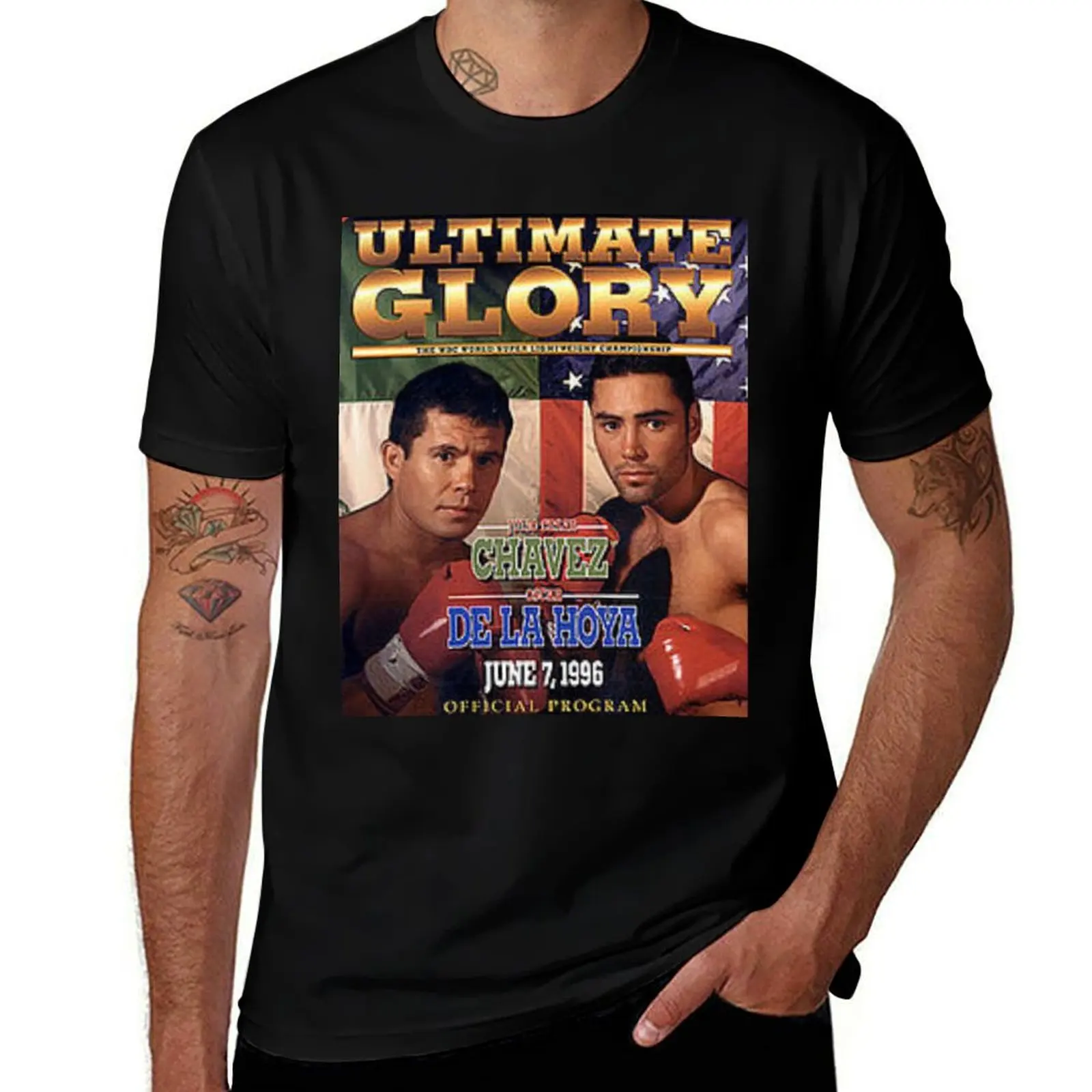 Футболка CHAVEZ VS DE LA HOYA MOCK, винтажная одежда, дизайнерские рубашки, корейская модная забавная футболка, мужская футболка