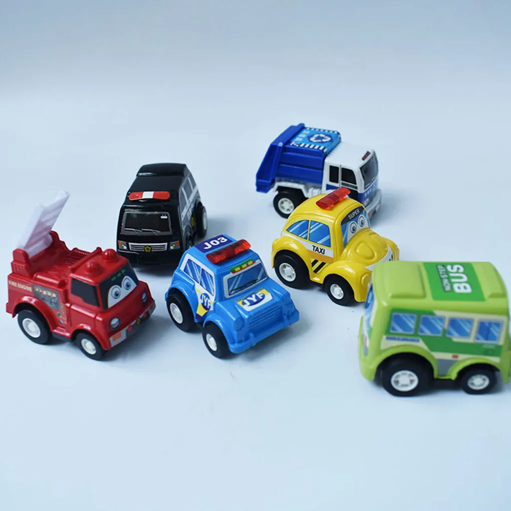 6Pcs/pack Mini Pull Back Cars Toy Plastic Car Model Funny Kids Vehicle Car Model Toy Children Wheels Set Cool Birthday Gifts