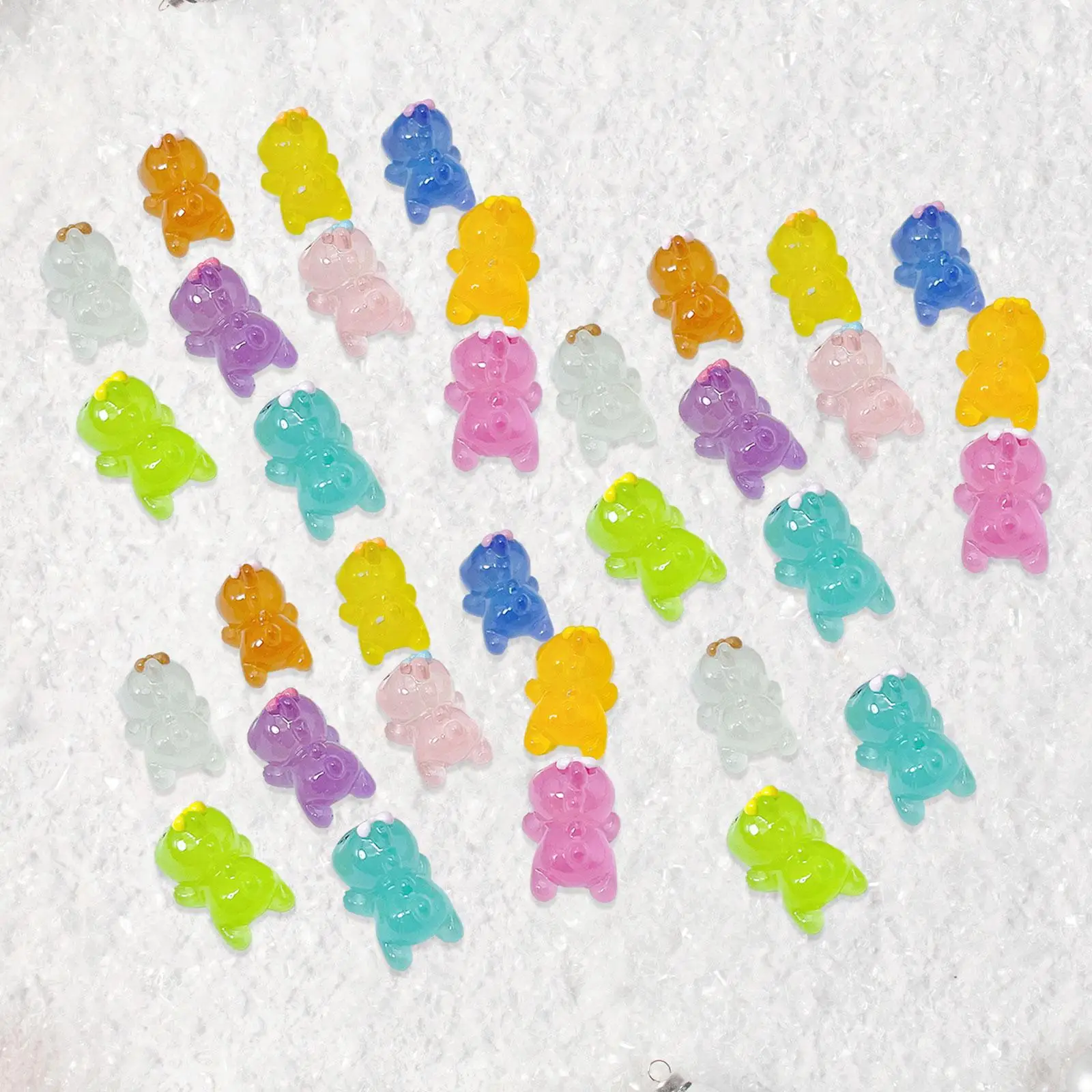 30Pcs Mini Resin Dinosaur Charms Ornaments Gift Fairy Garden Party Favors Micro