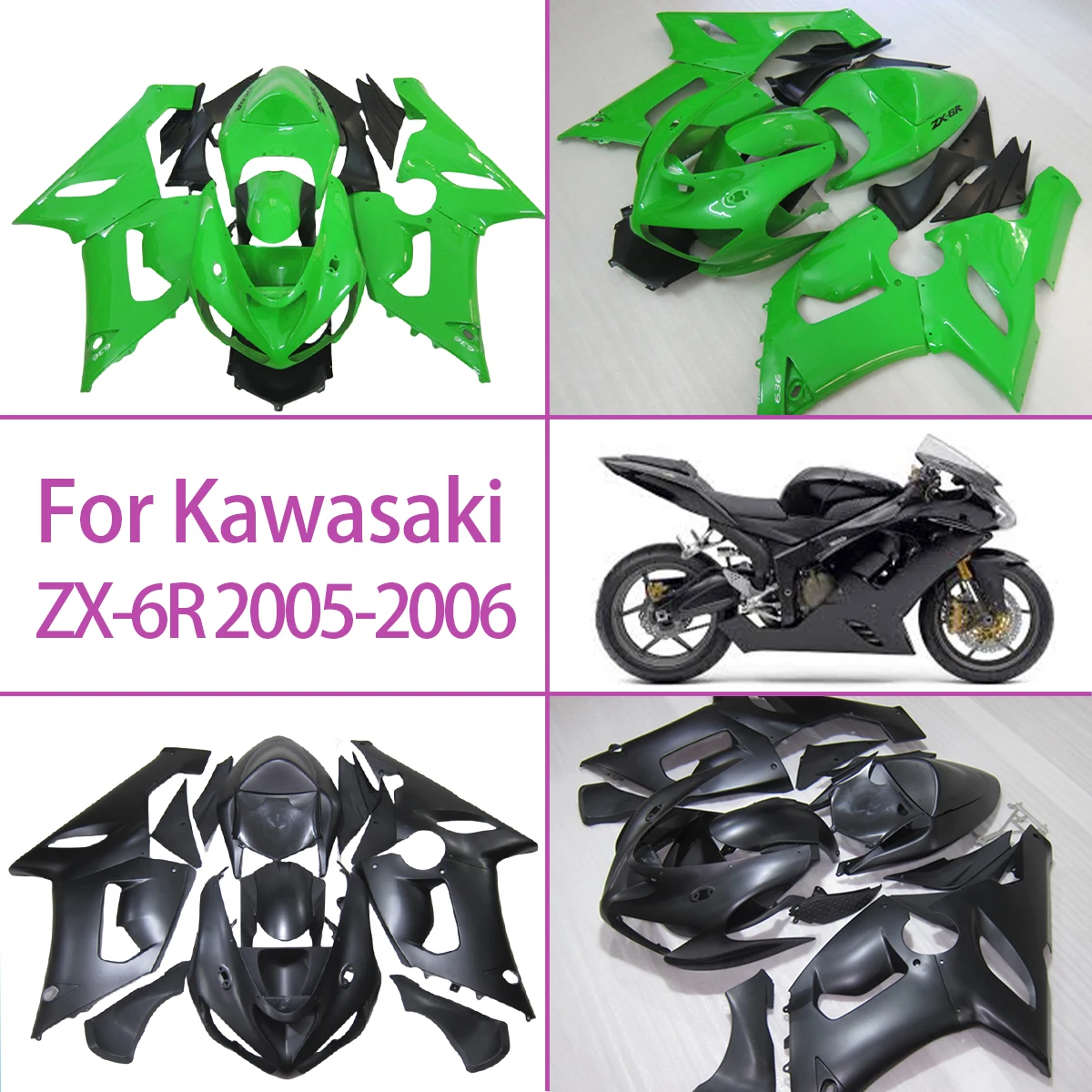 

ABS Fairings 2005 2006 ZX-6R Motorcycle Fairing Panels High Quality Custom Fit For Kawasaki 05 06 ZX-6R